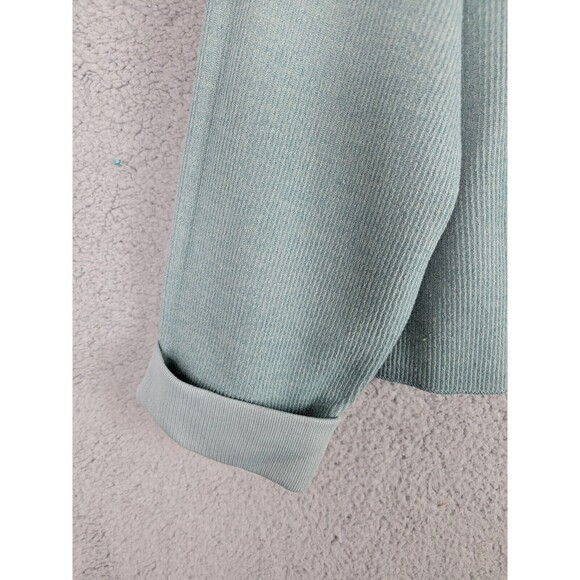 Urban Outfitters Womens Top L  Green Pullover V-Neck Reverse Seam Ribbed Texture - Picture 4 of 15